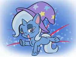 Size: 2048x1536 | Tagged: safe, artist:steelsoul, derpibooru import, trixie, pony, unicorn, my little pony: pony life, cheek fluff, chest fluff, clothes, cute, diatrixes, female, hat, image, jpeg, looking at you, open mouth, solo, trixie's hat