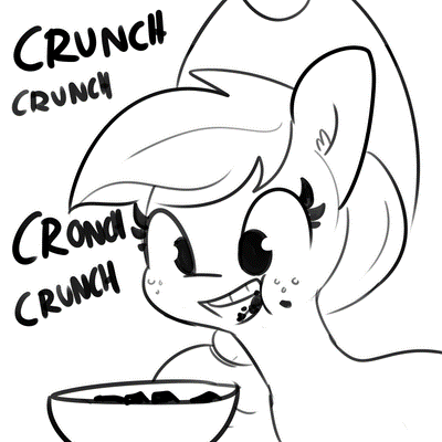 Size: 400x400 | Tagged: safe, artist:tjpones, derpibooru import, applejack, earth pony, pony, applejack's hat, bowl, chili, cowboy hat, crunch, eating, female, hat, image, mare, png, solo, stetson