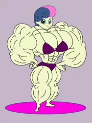 Size: 1536x2048 | Tagged: suggestive, artist:ducklover4072, derpibooru import, bon bon, sweetie drops, equestria girls, abs, biceps, big breasts, bikini, bodybuilder, bon bombastic, breasts, busty bon bon, clothes, competitor, female, flexing, hand on hip, image, jpeg, looking at you, muscles, muscular female, overdeveloped muscles, swimsuit