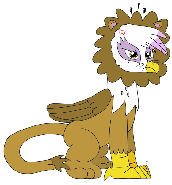 Size: 2287x2448 | Tagged: safe, artist:supahdonarudo, derpibooru import, gilda, big cat, gryphon, lion, angry, clothes, costume, cross-popping veins, cute, gildadorable, gilda is not amused, halloween, halloween costume, headpiece, holiday, image, mane, png, simple background, transparent background, unamused, whiskers