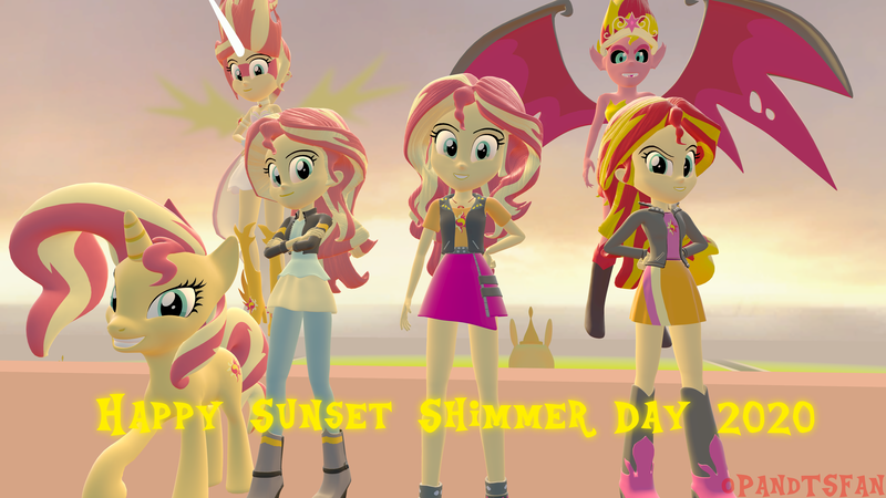 Size: 3840x2160 | Tagged: safe, artist:optimussparkle, derpibooru import, sunset shimmer, human, pony, unicorn, equestria girls, equestria girls (movie), equestria girls series, friendship games, 3d, crown, daydream shimmer, daydream-ified, element of magic, female, geode of empathy, image, jewelry, magical geodes, png, regalia, source filmmaker, sunset satan, sunset shimmer day