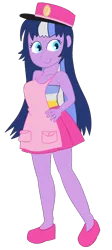 Size: 472x1057 | Tagged: safe, artist:lawrence alpaca, derpibooru import, oc, oc:paddy sparkle, equestria girls, apron, clothes, hat, image, not twilight sparkle, png, simple background, skirt, solo, transparent background