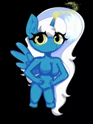 Size: 1500x2000 | Tagged: safe, artist:layzplayz5ever, derpibooru import, oc, oc:fleurbelle, unofficial characters only, alicorn, anthro, pony, alicorn oc, barbie doll anatomy, breasts, featureless breasts, female, hands on hip, horn, i have no mouth and i must scream, image, jpeg, magic, mare, solo, wings, yellow eyes