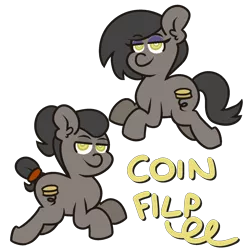 Size: 2000x2000 | Tagged: safe, artist:threetwotwo32232, derpibooru import, oc, oc:coin flip, unofficial characters only, earth pony, pony, image, png, simple background, solo, transparent background