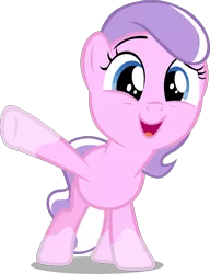 Size: 3152x4113 | Tagged: safe, artist:tardifice, derpibooru import, edit, editor:slayerbvc, vector edit, diamond tiara, earth pony, pony, accessory-less edit, cute, diamondbetes, female, filly, image, missing accessory, png, raised hoof, simple background, socks (coat marking), solo, transparent background, vector