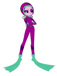 Size: 1024x1366 | Tagged: safe, artist:zefrenchm, derpibooru import, aria blaze, equestria girls, clothes, diving suit, female, hooded wetsuit, image, png, scuba, scuba gear, simple background, solo, transparent background, vector, wetsuit
