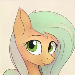 Size: 1024x1024 | Tagged: safe, artist:thisponydoesnotexist, derpibooru import, machine learning generated, oc, unofficial characters only, pony, image, jpeg, looking at you, neural network, not fluttershy, simple background