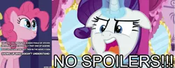 Size: 709x279 | Tagged: safe, derpibooru import, edit, edited screencap, screencap, pinkie pie, rarity, earth pony, unicorn, friendship is magic, the saddle row review, spoiler:steven universe, image, no spoilers, png, steven universe