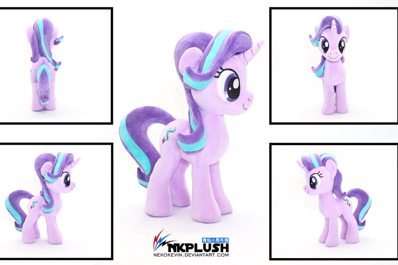 Size: 4096x2731 | Tagged: safe, artist:nekokevin, derpibooru import, starlight glimmer, pony, unicorn, series:nekokevin's glimmy, behind, commission, female, image, irl, jpeg, looking at you, mare, photo, plushie, side view, solo, watermark