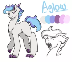 Size: 1050x900 | Tagged: safe, artist:joint-parodica, derpibooru import, oc, oc:aglow, unofficial characters only, dracony, hybrid, horns, image, interspecies offspring, jpeg, male, offspring, open mouth, parent:rarity, parent:spike, parents:sparity, reference sheet, sharp teeth, simple background, solo, teeth, white background