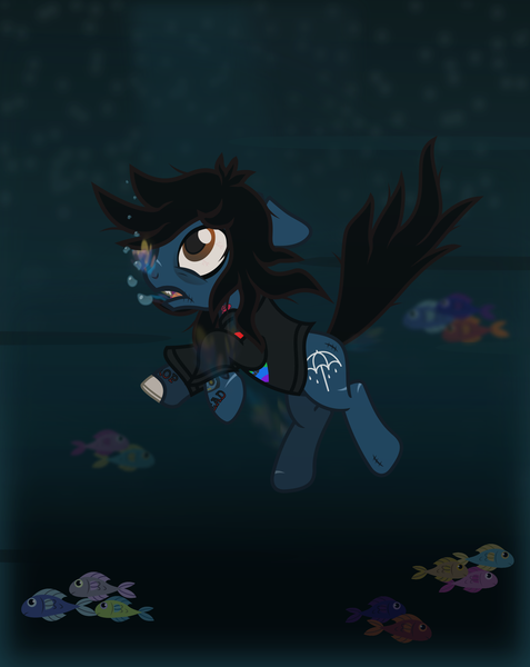 Size: 1739x2189 | Tagged: safe, artist:lightningbolt, derpibooru import, part of a set, oc, ponified, ponified:oliver sykes, earth pony, fish, pony, undead, zombie, zombie pony, .svg available, blood, bone, bring me the horizon, bubble, clothes, derpibooru exclusive, fangs, glasgow smile, image, long sleeves, male, open mouth, png, rainbow blood, scar, shirt, solo, stallion, stitches, tattoo, underwater, vector