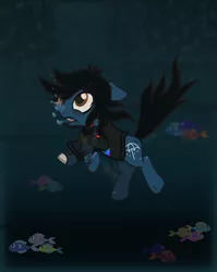Size: 1739x2189 | Tagged: safe, artist:lightningbolt, derpibooru import, part of a set, oc, ponified, ponified:oliver sykes, earth pony, fish, pony, undead, zombie, zombie pony, .svg available, blood, bone, bring me the horizon, bubble, clothes, derpibooru exclusive, fangs, glasgow smile, image, long sleeves, male, open mouth, png, rainbow blood, scar, shirt, solo, stallion, stitches, tattoo, underwater, vector