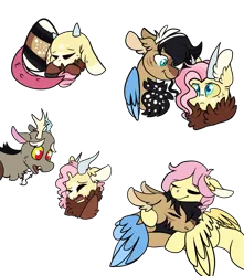 Size: 1284x1452 | Tagged: safe, artist:greyestgray, derpibooru import, discord, fluttershy, oc, oc:gossamer, oc:tune, draconequus, hybrid, pony, baby draconequus, egg, image, interspecies offspring, offspring, parent:discord, parent:fluttershy, parents:discoshy, png, simple background, transparent background