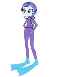 Size: 1024x1366 | Tagged: safe, artist:zefrenchm, derpibooru import, rarity, equestria girls, clothes, diving suit, female, hooded wetsuit, image, png, scuba, scuba gear, simple background, solo, transparent background, vector, wetsuit