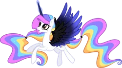 Size: 1280x713 | Tagged: safe, artist:helenosprime, derpibooru import, oc, oc:helenos, alicorn, pony, alicorn oc, female, horn, image, magic, mare, png, simple background, solo, transparent background, wings