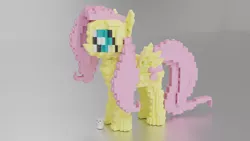 Size: 1280x720 | Tagged: safe, artist:awesomeaustinv, derpibooru import, angel bunny, fluttershy, pegasus, pony, rabbit, 3d, animal, cute, daaaaaaaaaaaw, duo, female, image, jpeg, lego, mare, shyabetes, spread wings, standing, that pony sure does love animals, wings