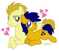 Size: 1200x1049 | Tagged: safe, artist:jennieoo, derpibooru import, oc, oc:blackberry surprise, oc:peanut medley, unofficial characters only, earth pony, pony, couple, cuddling, gay, heart eyes, image, love, lovers, male, png, show accurate, simple background, stallion, transparent background, wingding eyes
