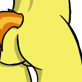 Size: 281x281 | Tagged: suggestive, artist:simplesample, derpibooru import, spitfire, anthro, pegasus, animated, ass, butt, butt only, discord emote, featureless crotch, female, firebutt, gif, image, simple background, solo, solo female, tail, transparent background, twerking