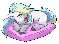 Size: 200x149 | Tagged: safe, artist:silentwolf-oficial, derpibooru import, oc, unofficial characters only, earth pony, pony, colored hooves, earth pony oc, eyes closed, image, lying down, pixel art, png, prone, signature, simple background, sleeping, solo, transparent background