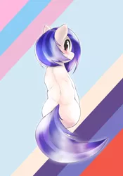 Size: 1430x2048 | Tagged: safe, artist:kurogewapony, derpibooru import, oc, oc:southern sail, unofficial characters only, earth pony, pony, blushing, female, image, jpeg, looking at you, looking back, looking back at you, mare, smiling, solo, turned away