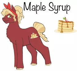 Size: 1280x1178 | Tagged: safe, artist:silver-ops, derpibooru import, oc, oc:maple syrup, earth pony, pony, female, hair tie, image, jpeg, magical gay spawn, mare, offspring, parent:big macintosh, parent:donut joe, parents:donutmac, simple background, solo, unshorn fetlocks, white background