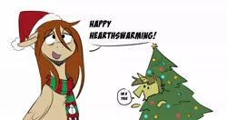 Size: 1174x620 | Tagged: safe, artist:redxbacon, derpibooru import, oc, oc:red, oc:whatsapony, unofficial characters only, pegasus, pony, unicorn, christmas, christmas tree, holiday, image, jpeg, tree