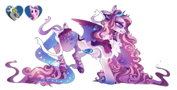 Size: 2500x1275 | Tagged: safe, artist:sunnchild, derpibooru import, discord, princess cadance, oc, draconequus, hybrid, female, image, interspecies offspring, offspring, parent:discord, parent:princess cadance, parents:discodance, png, simple background, solo, transparent background