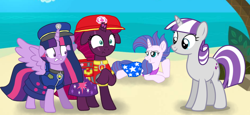 Size: 2340x1080 | Tagged: safe, artist:徐詩珮, derpibooru import, fizzlepop berrytwist, tempest shadow, twilight sparkle, twilight sparkle (alicorn), twilight velvet, oc, oc:aurora (tempest's mother), alicorn, series:sprglitemplight diary, series:sprglitemplight life jacket days, series:springshadowdrops diary, series:springshadowdrops life jacket days, aid marshall (paw patrol), alternate universe, auroravelvet, canon x oc, chase (paw patrol), clothes, female, image, infidelity, lesbian, lifejacket, marshall (paw patrol), mother and child, mother and daughter, paw patrol, png, shipping, tempestlight