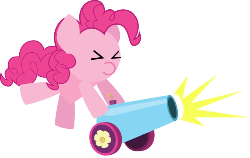 Size: 11406x7229 | Tagged: safe, artist:isaac_pony, derpibooru import, pinkie pie, earth pony, pony, apple, cannon, cute, explosion, female, food, image, kibiy pony, party cannon, png, show accurate, simple background, smiling, solo, transparent background, vector, x3