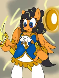 Size: 1200x1600 | Tagged: safe, artist:dashingjack, derpibooru import, oc, oc:cold front, unofficial characters only, anthro, pegasus, amber, bow, bracelet, clothes, dress, image, jewel, jewelry, lightning, magical girl, pegasus oc, png, rule 63, wings