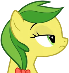 Size: 455x482 | Tagged: safe, artist:nano23823, derpibooru import, apple fritter, earth pony, pony, .svg available, apple family member, bow, bust, eyelashes, female, hair bow, image, lidded eyes, mare, png, simple background, solo, transparent background, unamused, vector