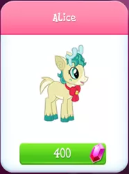 Size: 340x456 | Tagged: safe, derpibooru import, alice the reindeer, best gift ever, crack is cheaper, gameloft, game screencap, gem, image, png