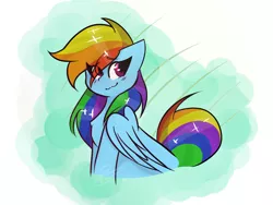 Size: 1024x768 | Tagged: safe, artist:variat-dev, derpibooru import, rainbow dash, pegasus, pony, chest fluff, cute, dashabetes, eye clipping through hair, female, image, mare, png, solo