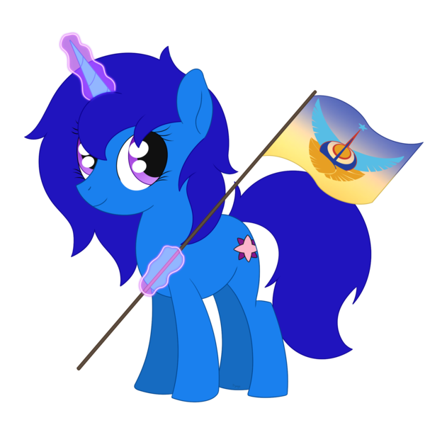 Size: 2048x2048 | Tagged: safe, artist:dyonys, derpibooru import, oc, oc:delly, pony, unicorn, chibi, female, flag, image, magic, mare, png, simple background, transparent background, united equestria