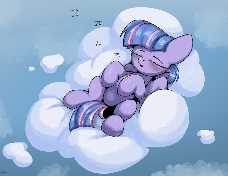 Size: 3629x2799 | Tagged: safe, artist:arume_lux, derpibooru import, wind sprint, pegasus, pony, cloud, cute, eyes closed, female, filly, foal, image, lying down, on a cloud, on back, onomatopoeia, png, solo, sound effects, sprintabetes, z, zzz