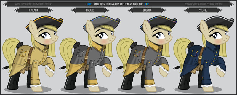 Size: 1280x512 | Tagged: safe, artist:brony-works, derpibooru import, earth pony, pony, clothes, female, image, jpeg, mare, solo, sweden, uniform