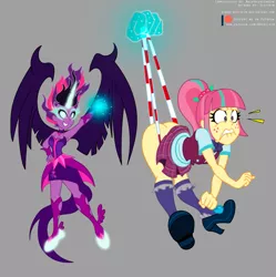 Size: 1427x1432 | Tagged: suggestive, artist:niban-destikim, derpibooru import, sour sweet, twilight sparkle, equestria girls, friendship games, abuse, ass, atomic wedgie, bare shoulders, bully, bullying, butt, clothes, crystal prep academy students, crystal prep academy uniform, crystal prep shadowbolts, dark magic, evil, evil grin, female, females only, freckles, grin, humiliation, image, jpeg, lip bite, magic, midnight sparkle, pain, panties, patreon, payback, ponytail, school uniform, shoes, skirt, sleeveless, smiling, socks, sour seat, sourbuse, strapless, stretching, striped underwear, teeth, telekinesis, telekinetic wedgie, underwear, underwear pull, upskirt, wedgie, wings