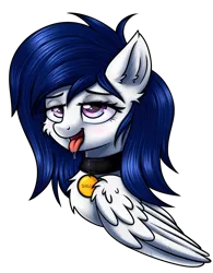Size: 1560x2000 | Tagged: suggestive, artist:kruszyna25, derpibooru import, oc, oc:sassysvczka, unofficial characters only, pegasus, pony, ahegao, bedroom eyes, bust, collar, commission, commission result, fluffy wings, fur, head, horny, image, in love, open mouth, pegasus oc, pet tag, png, portrait, salivating, simple background, solo, submissive, tongue out, transparent background, wings