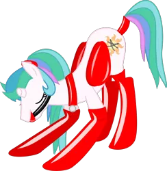 Size: 2802x2873 | Tagged: suggestive, anonymous artist, derpibooru import, princess celestia, alicorn, pony, fall of equestria, .svg available, alternate hairstyle, ballgag, bdsm, bound wings, bowing, branding, broken horn, clothes, collar, cutiemarking, derpibooru exclusive, eyelashes, eyes closed, female, femsub, gag, hairband, horn, image, latex, latex socks, mare, png, ponytail, simple background, slave, socks, solo, sublestia, submissive, tail wrap, thigh highs, transparent background, vector, wing sleeves, wings