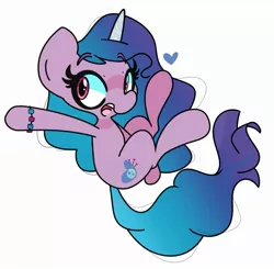 Size: 2409x2359 | Tagged: safe, artist:kindakismet, derpibooru import, izzy moonbow, pony, unicorn, bracelet, cute, eyelashes, female, g5, heart, high res, image, izzybetes, jewelry, jpeg, mare, open mouth, simple background, white background