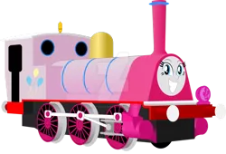 Size: 1280x870 | Tagged: safe, artist:artthriller94, derpibooru import, pinkie pie, equestria girls, deviantart watermark, image, inanimate tf, locomotive, not salmon, obtrusive watermark, png, thomas the tank engine, train, trainified, transformation, wat, watermark, why