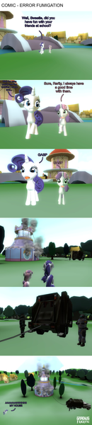 Size: 1024x4742 | Tagged: safe, artist:gradiusfanatic, derpibooru import, rarity, sweetie belle, human, unicorn, 3d, combine soldier, comic, crossover, female, gmod, half-life, half-life 2, image, male, png