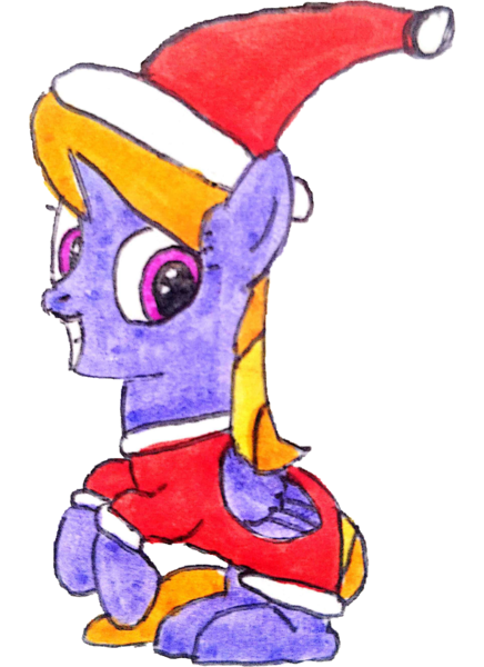 Size: 2444x3362 | Tagged: safe, artist:topsangtheman, derpibooru import, cloud kicker, pegasus, pony, christmas, holiday, image, looking at you, png, simple background, solo, traditional art, transparent background