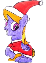 Size: 2444x3362 | Tagged: safe, artist:topsangtheman, derpibooru import, cloud kicker, pegasus, pony, christmas, holiday, image, looking at you, png, simple background, solo, traditional art, transparent background