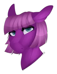 Size: 1607x2078 | Tagged: safe, artist:camerondawz, derpibooru import, oc, oc:violet petal, earth pony, pony, bust, female, glare, image, looking at you, mare, png, portrait, simple background, solo, transparent background, unimpressed