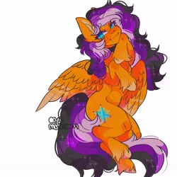 Size: 1080x1080 | Tagged: safe, artist:cryinmushroom, derpibooru import, oc, unofficial characters only, pegasus, pony, eyelashes, hoof fluff, image, jpeg, pegasus oc, smiling, smirk, solo, wings