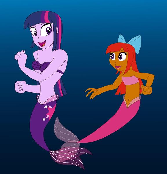 Size: 1920x2001 | Tagged: safe, artist:cartoonanimefan2000, derpibooru import, twilight sparkle, twilight sparkle (alicorn), oc, oc:sunset sparkle, alicorn, mermaid, equestria girls, image, jpeg, mermaidized, species swap