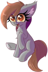 Size: 2453x3640 | Tagged: safe, artist:windykirin, derpibooru import, oc, oc:nevaylin, unofficial characters only, earth pony, pony, chest fluff, cute, ear fluff, female, image, mare, open mouth, png, raised hoof, simple background, sitting, smiling, solo, transparent background