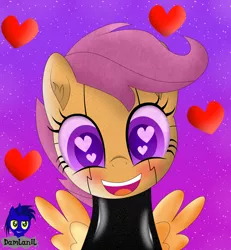 Size: 3840x4154 | Tagged: safe, alternate version, artist:damlanil, derpibooru import, scootaloo, android, pegasus, pony, robot, robot pony, blushing, catsuit, clothes, cute, cutealoo, female, filly, happy, heart, heart eyes, image, latex, latex suit, looking at you, mare, open mouth, png, rubber, scootabot, shine, shiny, simple background, smiling, spy, suit, vector, weapons-grade cute, wingding eyes, wings