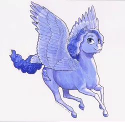 Size: 6433x6244 | Tagged: safe, artist:lady-limule, derpibooru import, oc, oc:quill, unofficial characters only, pegasus, pony, colored hooves, female, image, jpeg, mare, pegasus oc, solo, traditional art, wings